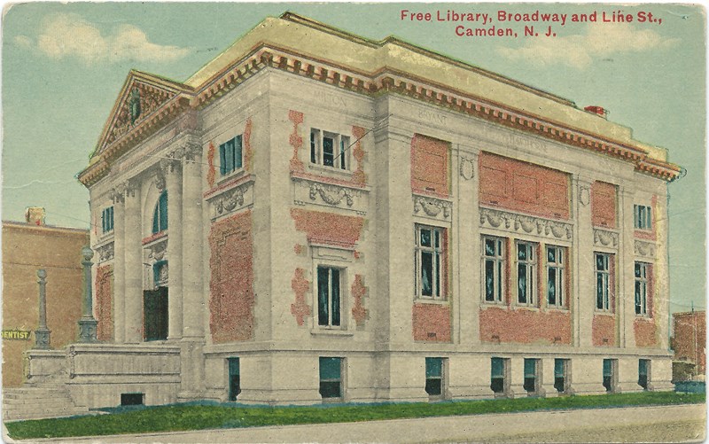 Free Library, Broadway and Line St., Camden, NJ, 1912 Historical