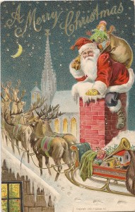 A Merry Christmas - vintage postcard 1909