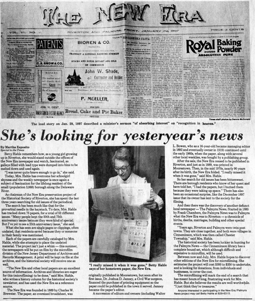 She's looking for yesterday's news, BCT, Feb. 7, 1985