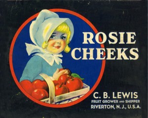 Rosie Cheeks apple crate label 