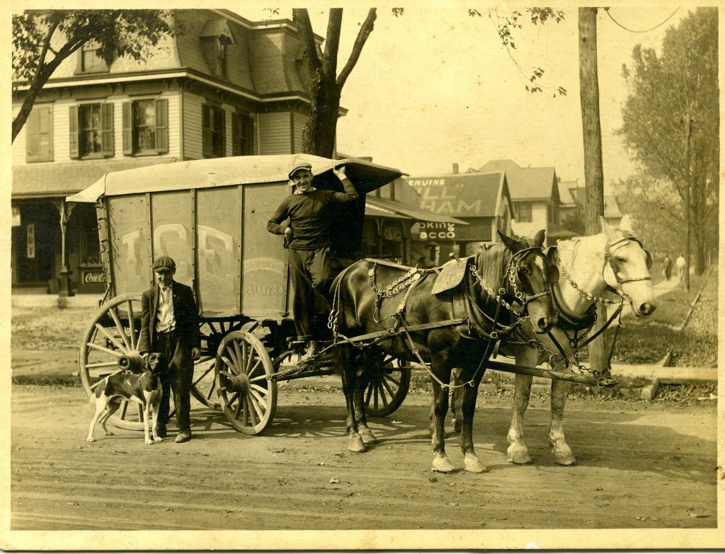 L.A. Weikman horse-drawn ice wagon 