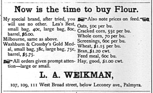 L.A. Weikman ad, The Weekly News, Sept. 10, 1892, p3.